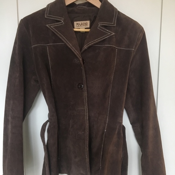 Chocolate suede belted jacket - Picture 4 of 4
